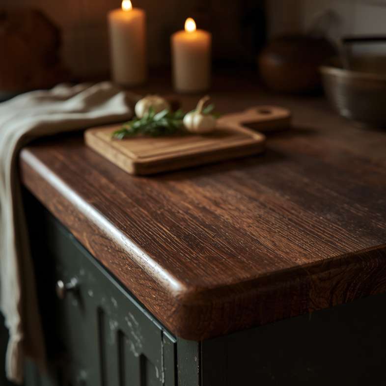 Dark Wooden Countertops and Surfaces