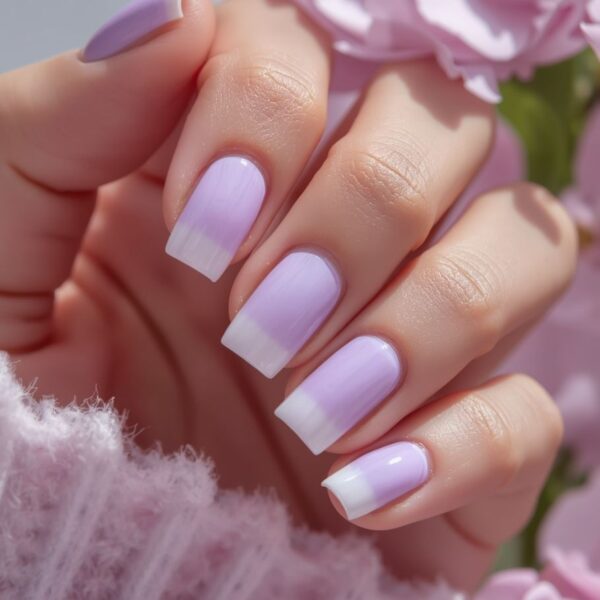 Milky Lavender Nails