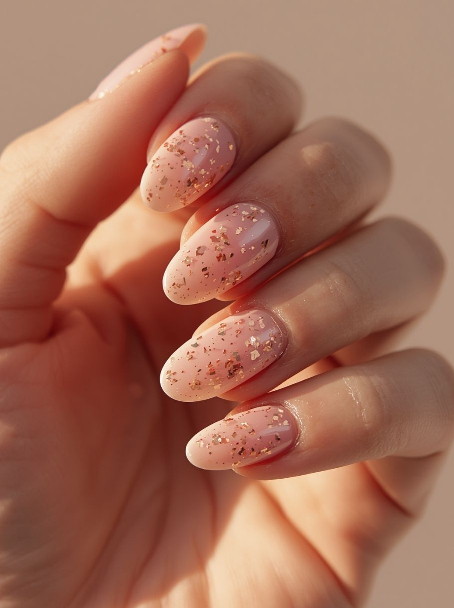 Milky Pink with Gold Foil art