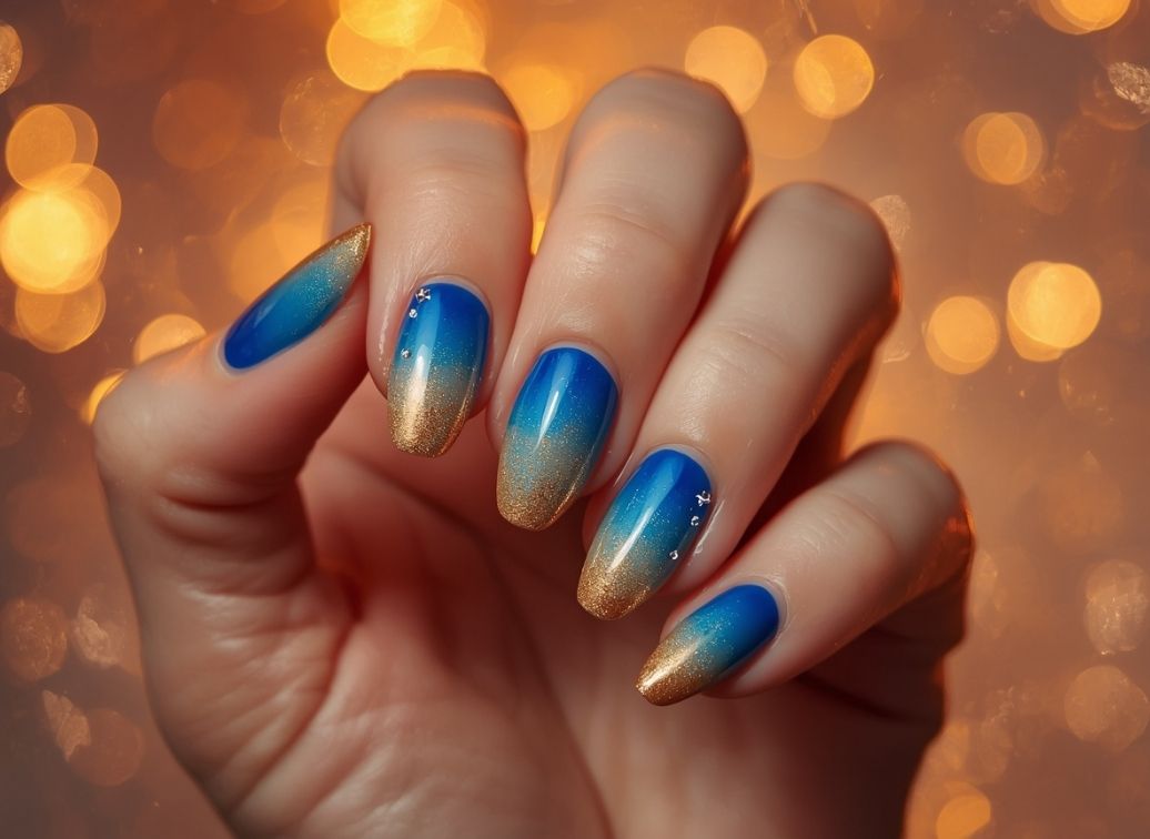 Ombre Blue to Gold Design.