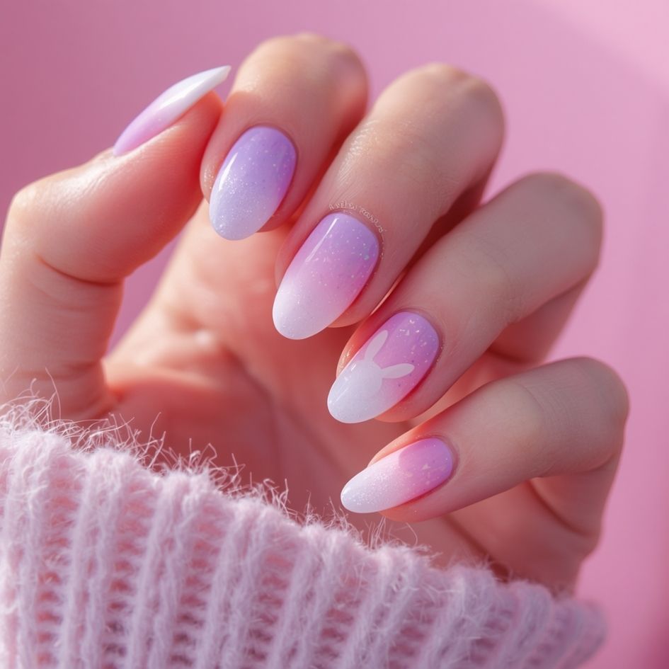 Ombre Easter Bunny Nails