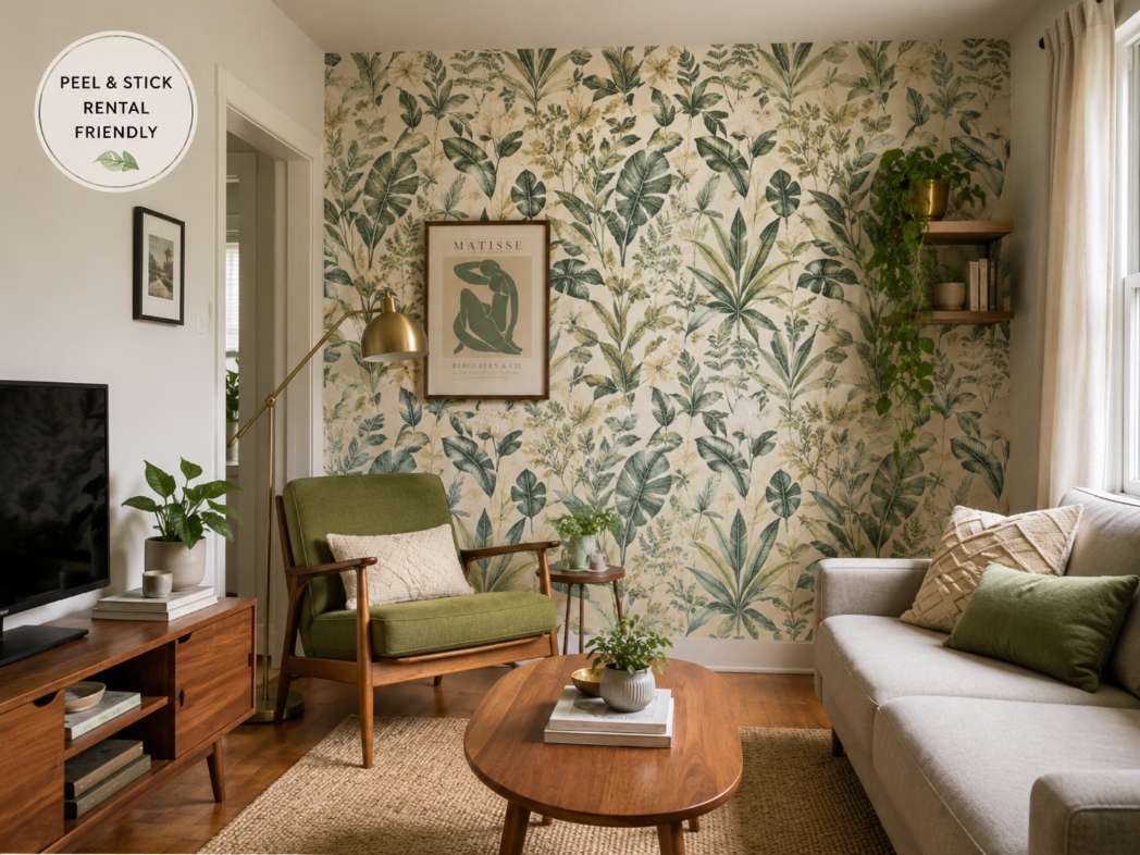 Removable wallpaper feature wall