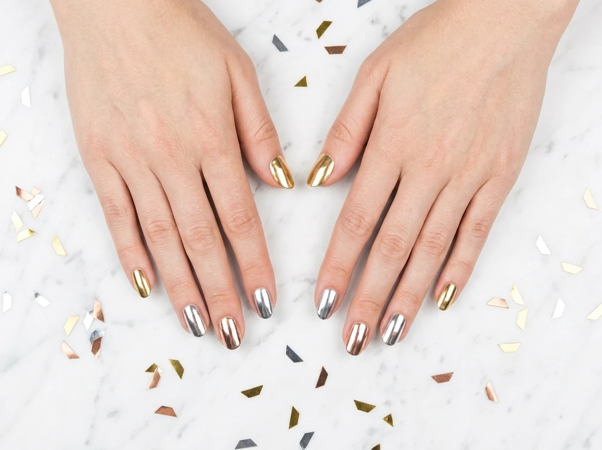 26. Color Block Chrome Tips