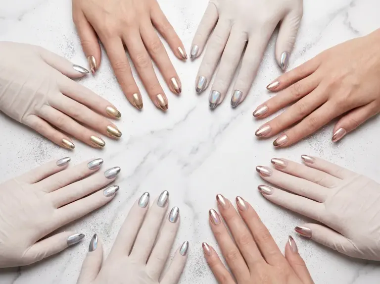 Chrome French Tip Nail Ideas