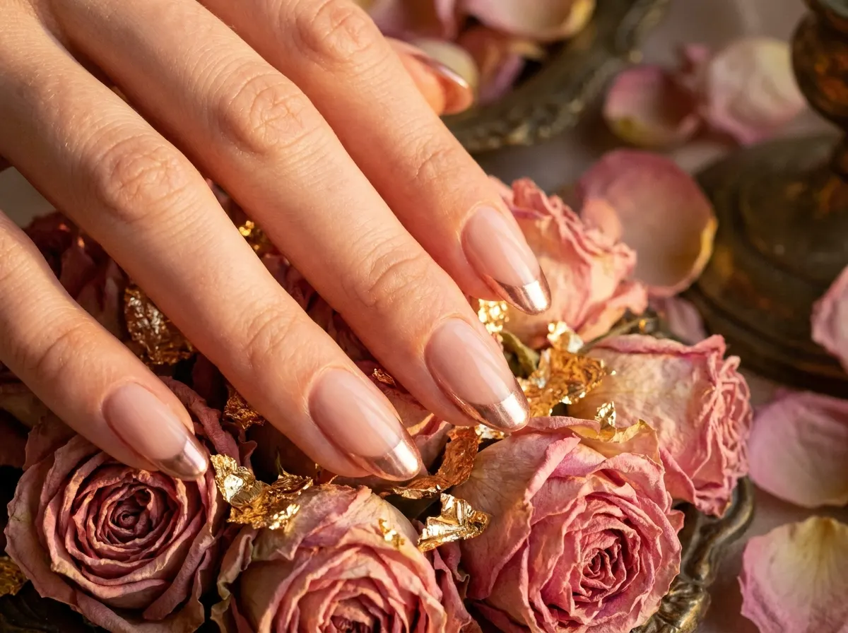 3. Rose Gold Chrome Tips