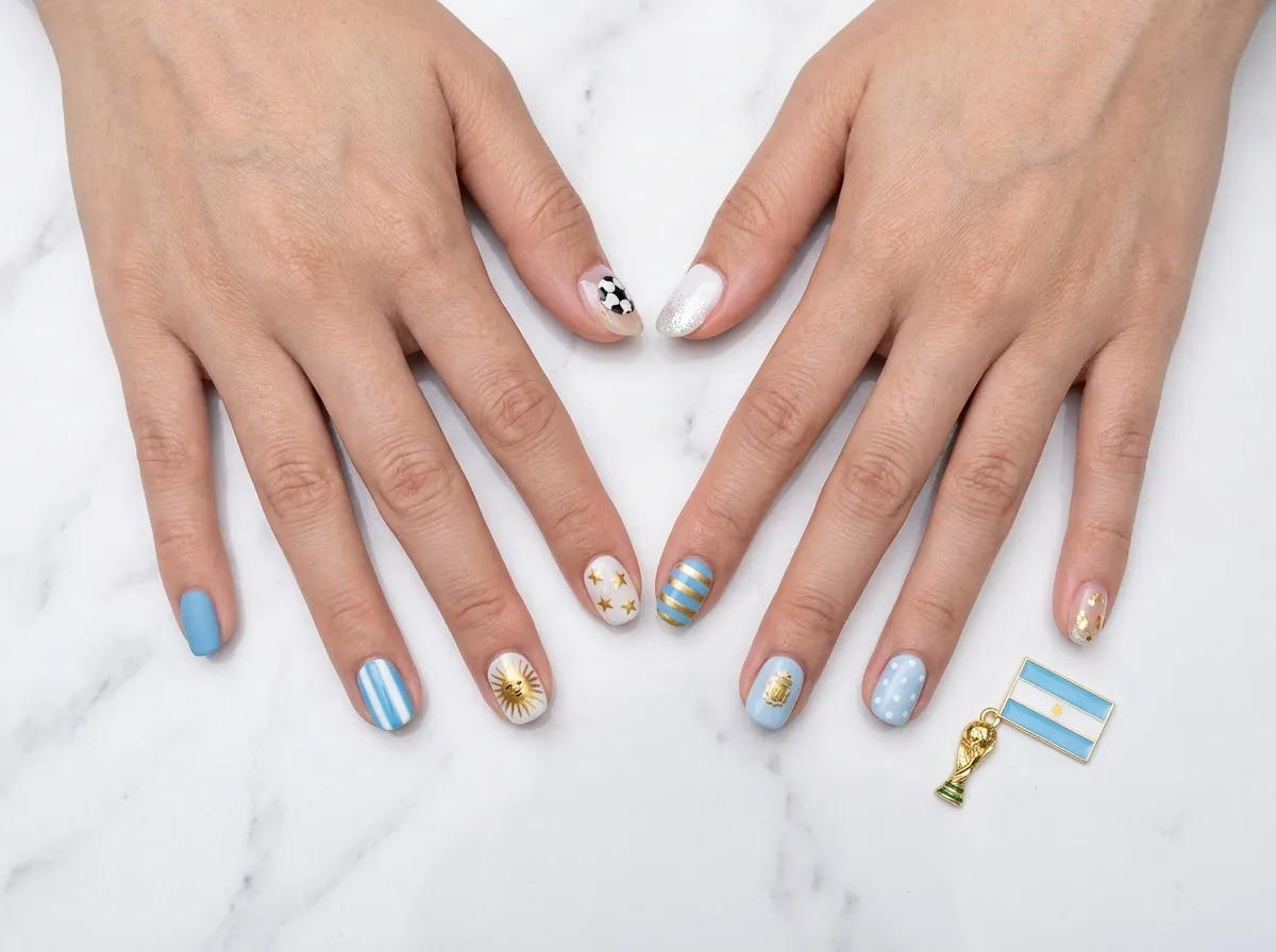 10. Mixed Media Argentina Nail Set