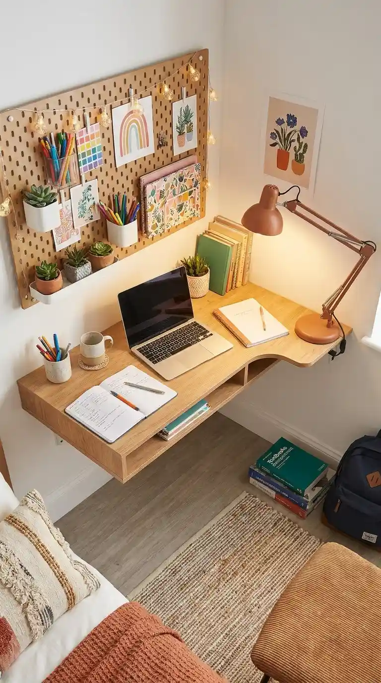 5. Use a Pegboard for Desk Organization