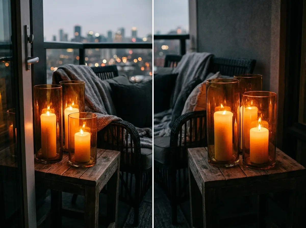 11. Add a Small Fire Pit Table or Tabletop Candle Set