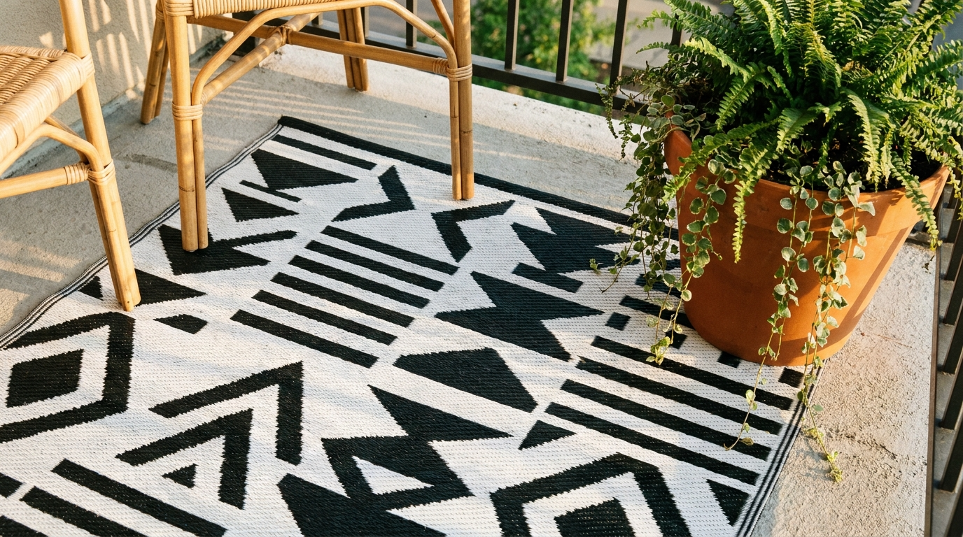 1. Start With an Outdoor Rug to Define the Space