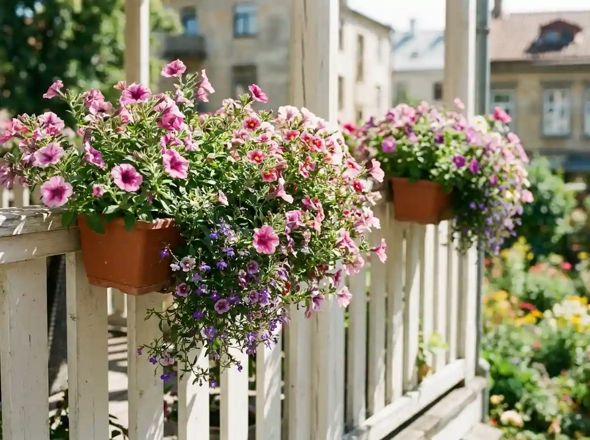 26. Add a Wall-Mounted Planter Box Along the Railing