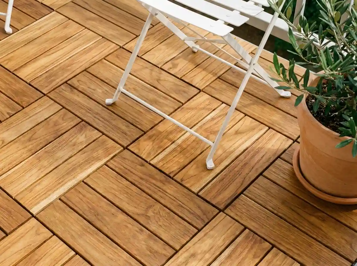 28. Install Peel-and-Stick Wood Deck Tiles