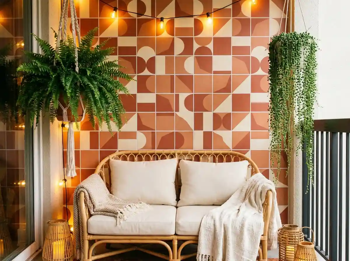 30. Use Outdoor-Safe Wallpaper or Tile Stickers on the Exterior Wall