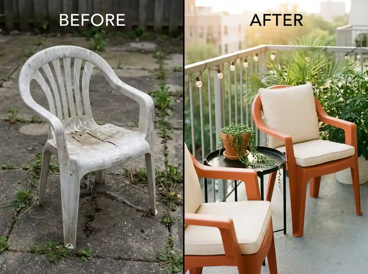 10. Plastic Chair to Outdoor Statement Piece — The Most Underrated Thrift Store Furniture Flip