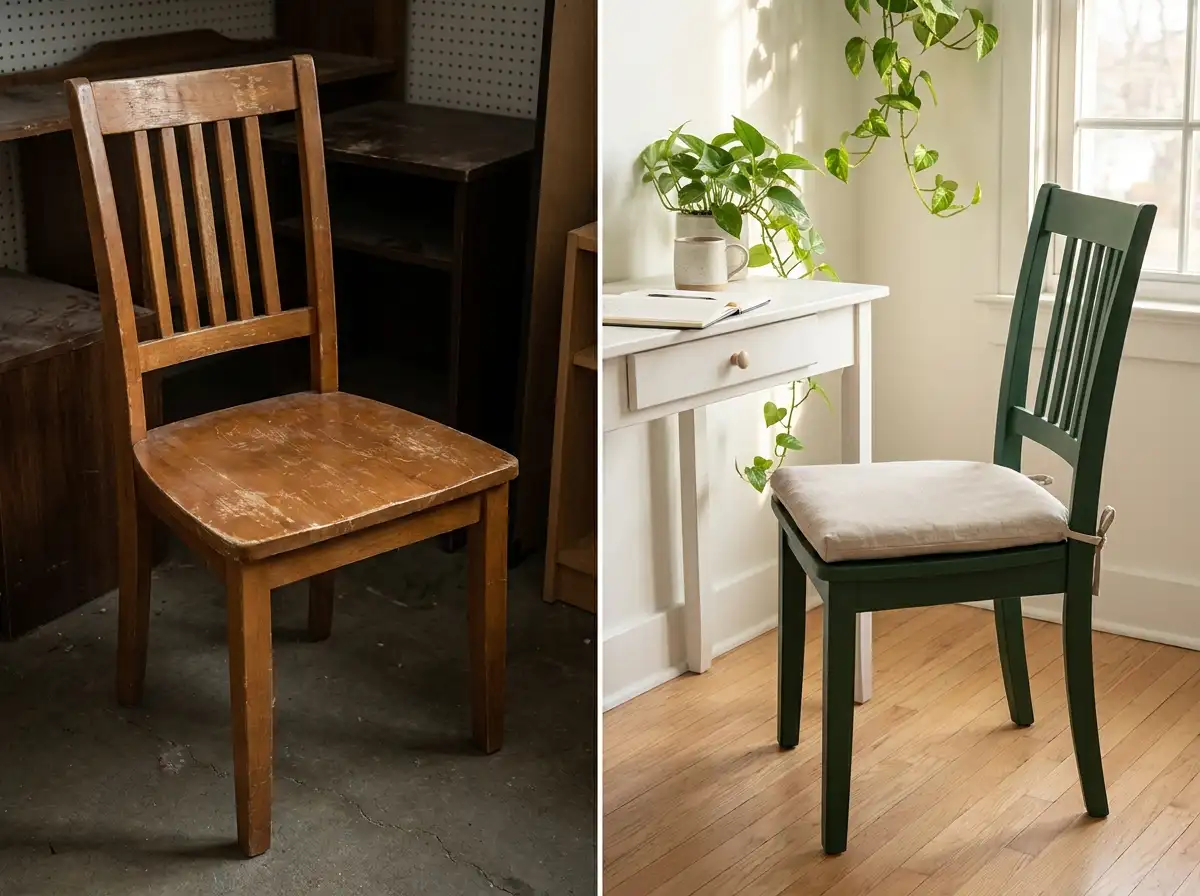 4. Thrifted Chair Refresh: The Café Style Seat Flip